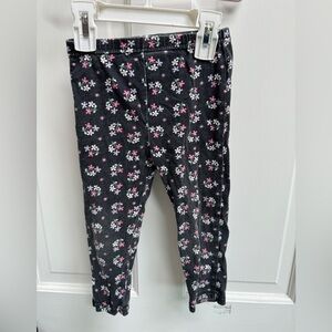 Quiltex 2T Girls Black Floral Stretch Leggings Pants